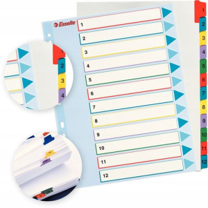 Przekładki do segr. A4/12 ESSELTE MYLAR MAXI x2