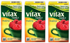 Herbata owocowa Vitax Family malina 72 szt x 2g