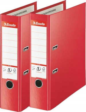 Segregator A4 80mm dźwigniowy Esselte Czerwony x2