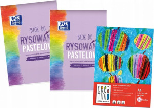 Zestaw bloków rysunkowych A4 2 kolorowe + biały