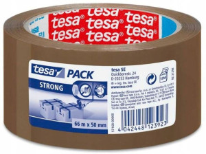 Taśma pakowa Tesa cicha akryl 66m-50mm brązowy