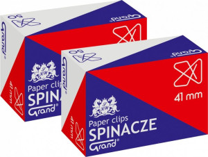Spinacze Grand krzyżowe 41mm 100szt srebrny
