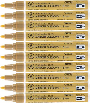 Marker olejowy Grand GR-25 1.8mm złoty x 10