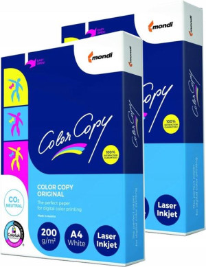 Papier satynowy COLOR COPY A4 200g a-250 biały x2