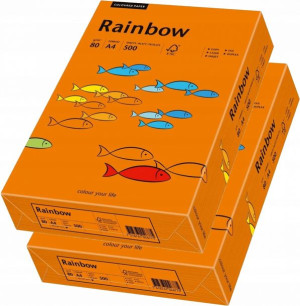 Papier ksero Rainbow A4 80g ciemny pomarańcz x2
