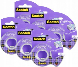 Podajnik do taśm Scotch + taśma do pakowania x 6