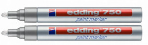 Marker Olejowy Edding 750 Srebrny Okrągły X 2 Szt