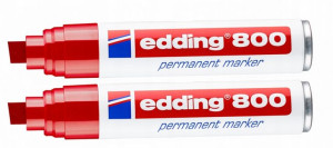 Marker permanentny edding 800 ścięty czerwony x2