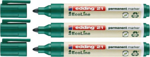 Marker permanentny Edding 21 EcoLine zielony x 3