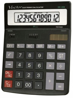 Kalkulator Vector Dk-206 Duży Biurowy 12-pozycyjny