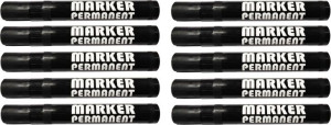 Marker permanentny Kamet wodoodporny czarny x10