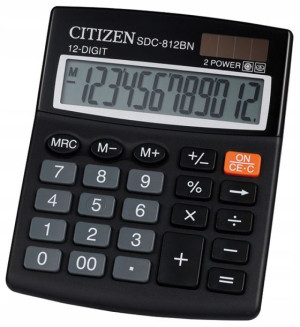 Kalkulator biurowy CITIZEN SDC-812NR czarny