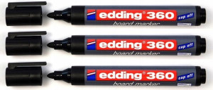 Marker suchościeralny Edding 360 czarny x 3 sztuki