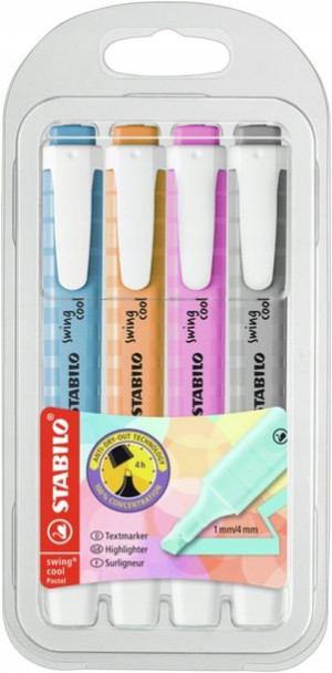 Zakreślacze STABILO Swing Cool pastel etui 4 kol