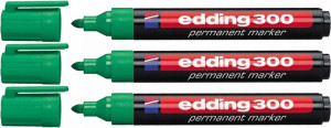 Marker permanentny Edding 300 zielony okrągły x3