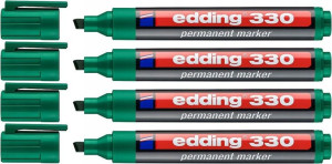 Marker Permanentny Edding 330 Ścięty Zielony x4