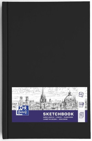 Szkicownik Oxford Sketchbook Szyty A5 96k Czarny