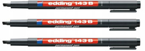 Marker permanentny edding 143B 1-3mm czarny x 3