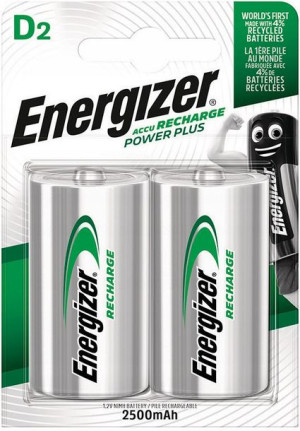2x Akumulatorki ENERGIZER Power Plus D R20 2500mAh