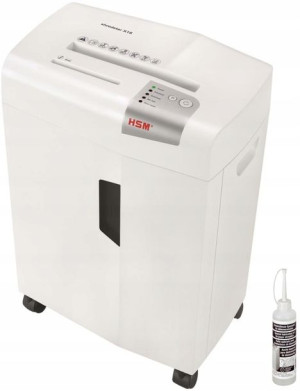 HSM Shredstar X15 ścinki P4 15 kartek CD + OLEJ