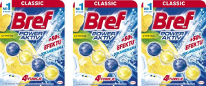 Zawieszka kulki do WC Bref Power Activ lemon x3
