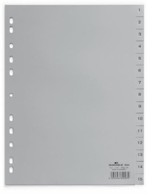 Przekładki plastikowe numeryczne Durable A4 1-15k