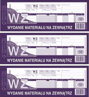 WZ wydanie materiałów na zewnątrz 1/2 A4 361-0 x3