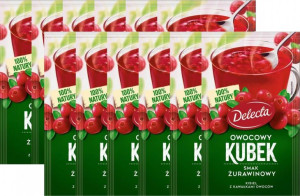 Kisiel Delecta z kawałkami owoców żurawina 12x30g