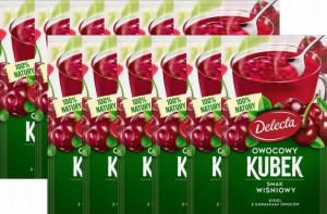 Kisiel Delecta z kawałkami owoców wiśniowy 12x30g