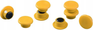 Magnesy do tablic średnica 15mm żółte 20 sztuk