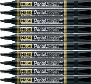 Marker Permanentny Pentel N860 Ścięty Czarny X10