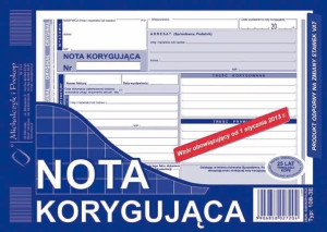 Druk Michalczyk Prokop nota korygująca 1083E A5