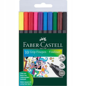 Cienkopisy Grip 0,4 mm 10 kolorów - FABER-CASTELL