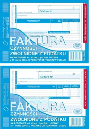 Faktura Bez Vat Dla Zwolnionych Z Podatku Art43 X2