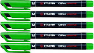 Foliopis Stabilo OHPen okrągła 1mm zielony x 5