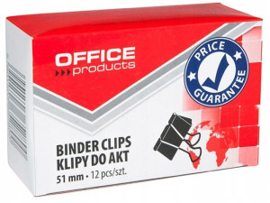 Klip biurowy Office Products 51mm 12szt czarny