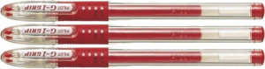 Długopis żelowy G1 Gripp czerwony x 3 sztuki
