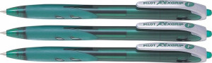 Długopis olejowy Pilot Rexgrip Zielony Fine x3 szt