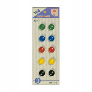 Magnesy Na Lodówkę Do Tablic 10szt 15 Mm Mix