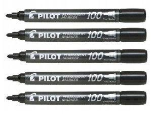 Pilot Marker Permanentny Czarny Okrągły Sca-100 X5