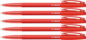Długopis Rystor Kropka 0,5 mm CZERWONY x 5 sztuk