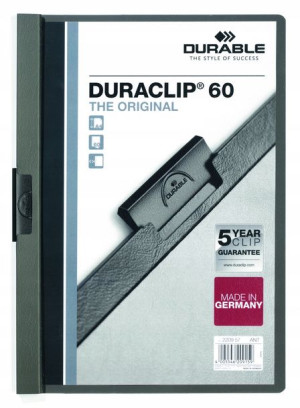 Durable Skoroszyt zaciskowy Duraclip 60 antr/szary