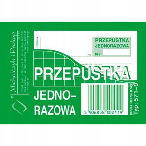 Druk Przepustka Jednorazowa A7 571-9