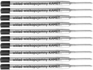 Wkład wielkopojemny długopisu Kamet czarny x 10