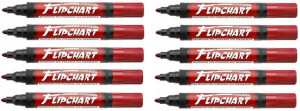 Marker flipchartów Kamet okrągła 5mm czerwony x 10