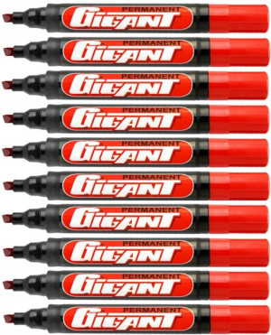Marker permanentny Kamet Gigant czerwony x 10