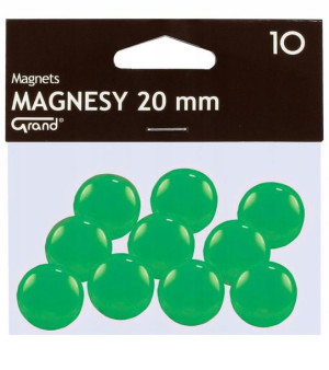 Magnes biurowy do tablic 20mm GRAND zielony 10szt