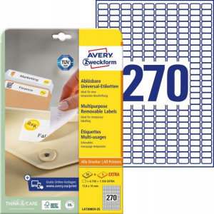 Etykiety uniwersalne usuwalne Avery 17.8x10mm 30a