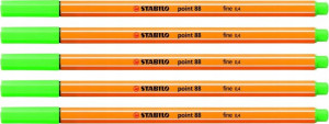 Cienkopis Stabilo Point 88/43 Zieleń Liściowa X5