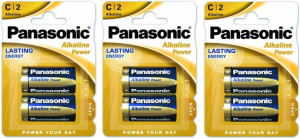 Bateria alkaliczna Panasonic 1.5V C/ LR14 6 szt